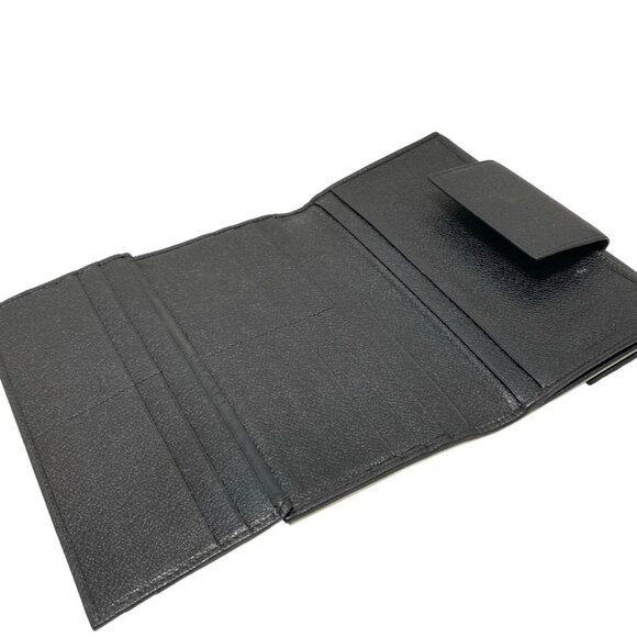 Auth BVLGARI Millerighe - Silver Black PVC Leather Long Wallet - Picture 8 of 9